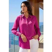 Roman Women's Sequin Collar & Cuff Shirt in Cerise | Size: 20