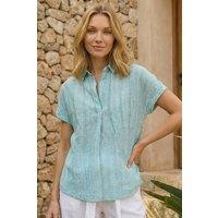 Roman Women's Stripe Pleated Neck Top in Dark Green | Size: 16