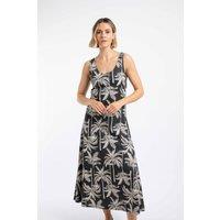 Weird Fish Women's Tivoli Printed Jersey Dress in Black | Size: 10