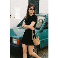 WOVCOR Women's Belted Tailored Short Sleeve Fitted Playsuit in Black | Size: 10
