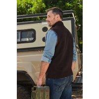 WoolOvers Men's Fleece Gilet in Brown | Size: XL