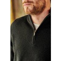 WoolOvers Men's Mens Lambswool Zip Neck Jumper in Black | Size: XL