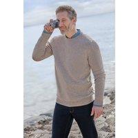 WoolOvers Men's 100% Lambswool Crew Neck Jumper in Camel | Size: Large