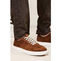 Where's That From Men's Clark Low Cut Lace Up Trainers in Light Brown | Size: 12