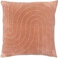 Furn Mangata Pleated Soft Velvet Cushion in Pink | Size: 45 cm x 45 cm