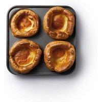 MasterClass Non-Stick 4 Hole Yorkshire Pudding Pan in Metallic Silver