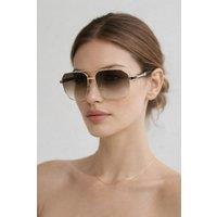 SVNX Retro Square Navigator Sunglasses in Brown