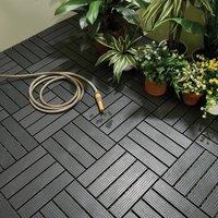 Gainsborough Pack of 8 Grey Interlocking Garden Decking Tiles, H2 x W30 x D30cm