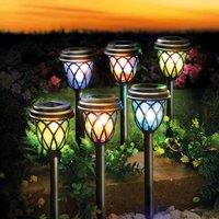 Gainsborough Set of 6 Colour-Changing Solar Stake Lights, H9.5 x W9.5 x L40cm