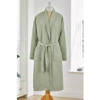Allure Bath Fashions Unisex Lightweight Waffle Bathrobe, Spa Dressing Gown Kimono in Green | Size: Large/XL