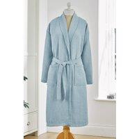Allure Bath Fashions Unisex Lightweight Waffle Bathrobe, Spa Dressing Gown Kimono in Baby Blue | Size: S/M