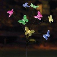 Marco Paul Solar 8 Stem Butterfly Stake Light - Multicoloured