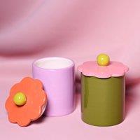 Raspberry Blossom Set of 2 Flower Storage Jars
