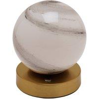 Hestia Marbled Glass Bronze Ball USB LED Touch Table Lamp in Gold