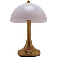 Hestia Bronze Domed Opaque Glass USB LED Touch Table Lamp