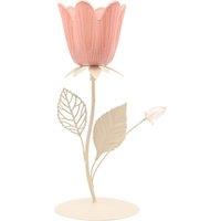Hestia Pink & Cream Floral Single Candle Holder