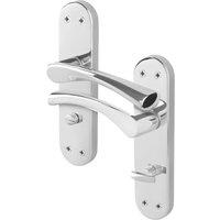 AFIT Chrome Twist Bathroom Handle Novi Backplate Privacy 1 Pair in Metallic Silver | Size: 150mm x 150mm