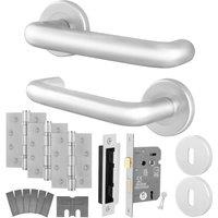 AFIT Satin Aluminium Return to Door Fire Rated Handles Sash Lock Hinges in Silver | Size: 150mm x 150mm