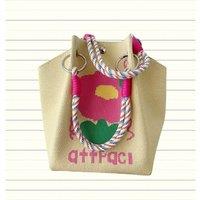 Obasyhig Flowers Pattern Magnetic-fastening Knitted Versatile Handbag