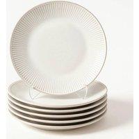 Glim & Glam Reactive Cream Glaze Dinnerware Dinner Plate 4pc Set 26cm