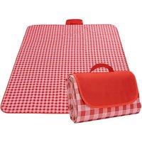 Nordara Folding Picnic Blanket Mat Waterproof Backing Portable Outdoor Rug in Red | Size: 100 cm x 15 cm