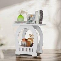 Nordara Small Bedside Table Compact Nightstand Storage Shelf Wooden Side in White | Size: 100 cm x 15 cm