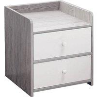 Nordara 2 Drawer Wooden Bedside Cabinet Modern Bedroom Nightstand Storage in Grey