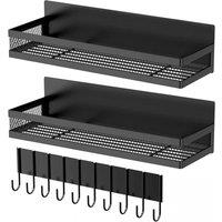 Nordara 3 Pack Magnetic Storage Rack Hanging Metal Organizer Refrigerator in Black | Size: 100 cm x 15 cm