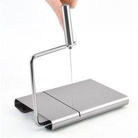 Nordara Stainless Steel Board Butter Cheese Cutter With 6 Wires Cutting Handle in Silver