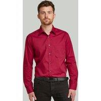Double TWO Men's Burgundy Classic Easy Care Long Sleeve Shirt in Red | Size: 19.5 in