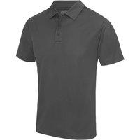 AWDis Men's Just Cool Plain Sports Polo Shirt in Charcoal | Size: Medium