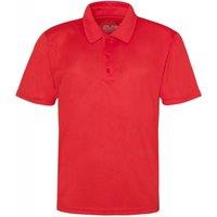 AWDis Men's Just Cool Plain Sports Polo Shirt in Red | Size: Large