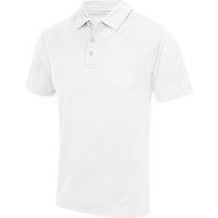 AWDis Men's Just Cool Plain Sports Polo Shirt in White | Size: 5XL