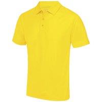 AWDis Men's Just Cool Plain Sports Polo Shirt in Bright Yellow | Size: 3XL