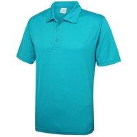 AWDis Men's Just Cool Plain Sports Polo Shirt in Turquoise | Size: Large