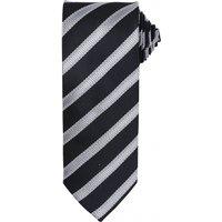 Premier Men's Waffle Stripe Formal Business Tie Pack of 2 in Black