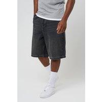 Brave Soul Men's Loose Fit Denim Shorts in Charcoal | Size: Medium