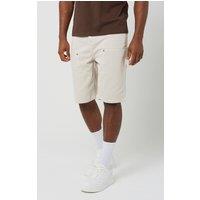 Brave Soul Men's Loose Fit Denim Carpenter Shorts in Cream | Size: Medium