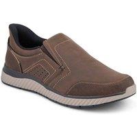 Pavers Men's Easy Step In Wide Fit Laceless Shoes in Dark Brown | Size: 8