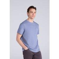 Animal Men's Casual Soft Lightweight Breathable Short Sleeve Texture Pocket T-Shirt in Blue | Size: XL