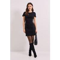 Dorothy Perkins Women's Bengaline Cap Sleeve Mini Dress in Black | Size: 14