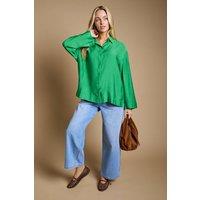 Dorothy Perkins Women's Oversized Lightweight Shirt in Green | Size: 14