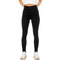 Enzo Women's Skinny Stretch Jeans in Black | Size: 18R