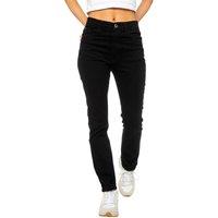 Enzo Women's Straight Leg Slim Fit Jeans in Black | Size: 12R