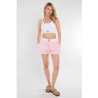 STYLEWISE Women's Ribbed Sports Bralet & Shorts Co-ord in Pink | Size: S/M
