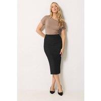 Long Tall Sally Women's Tall Textured Midi Skirt in Black | Size: 10