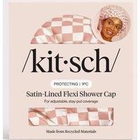 Kitsch Women's Satin-Lined Flexi Shower Cap - Terracotta Checker