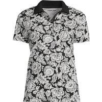 Lands' End Women's Petite Short Sleeve Supima Polo Shirt in Jet Black | Size: 16-18