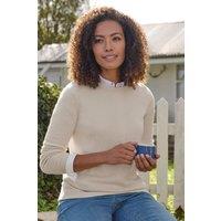 WoolOvers Women's Womens Lambswool Crew in Cream | Size: XL
