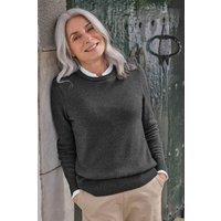 WoolOvers Women's Womens Lambswool Crew in Grey | Size: XS